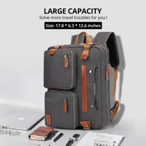 Mochila multifuncional para portátil de gran capacidad con bolsillos externos