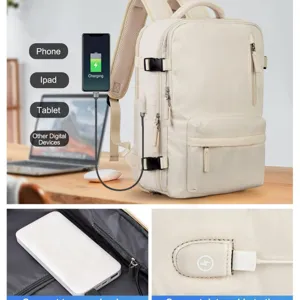 Mochila de viaje de gran capacidad con puerto de carga USB para portátiles
