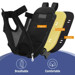 Detailed view of the breathable three-layer padded structure of the pet carrier backpack