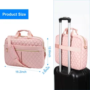 Détails de taille et sangle de bagage pour sacoche d'ordinateur portable rose de 15,6 pouces