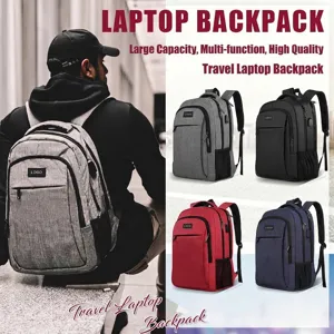 Mochila para portátil de gran capacidad para hombre y negocios con un puerto USB