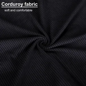 Macro view of soft and comfortable black corduroy fabric texture for this lunch bag