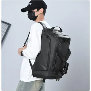 Sac a dos de fitness noir multifonctionnel, grand sac de sport de voyage grande capacite.