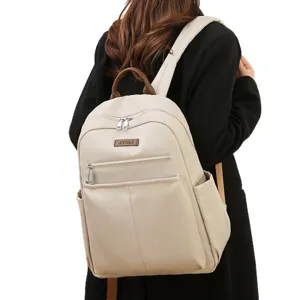Lässiger einfarbiger Damenrucksack aus Oxford-Stoff im minimalistischen Design