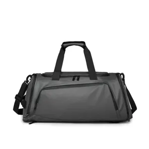 Grand sac de sport de fitness de voyage avec compartiment humide et bandoulière gris