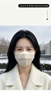 Mascarilla facial cálida de invierno a prueba de viento lana empalmada anti-frío cubierta facial
