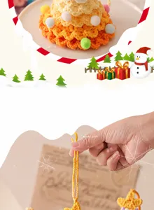 Handmade crochet Christmas tree hanging ornament knit wool festival home party decor item