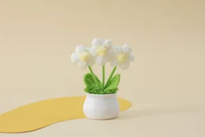 Handgemachte gehäkelte Topfblume Strick Heimdekor Schreibtisch Ornament süßes Geschenk