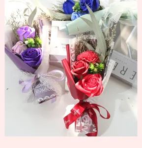 Beautiful soap flower bouquet gift box for Valentine's Day, mother's day, and teacher appreciation.