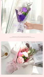 Romantic soap flower bouquet gift box for Valentine's Day, Mother's Day, and gifts.