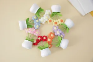 Handgemachte Häkelblumen Topfpflanze süße Wollstrick Blumen Heimdeko Geschenk Tischdeko