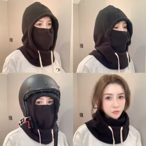 Winter Outdoor Cycling Balaclava Fleece Thickened Windproof Warm Ski Hood Neck Protection Hat Plus Velvet Thermal Face Mask