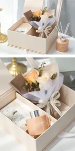 Teacher's day gift soap flower bouquet and luxury aroma diffuser gift box set for women