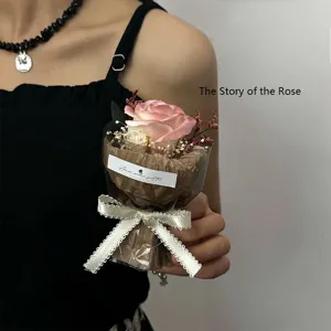 Handmade Preserved Flower Bouquet Artificial Rose Aroma Flower Gift Box for Teacher's Day Party Home Decor Wedding Craft