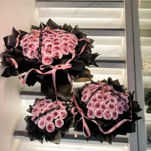 Ramo de Flores de Jabón de Rosa Artificial Caja de Regalo San Valentín Decoración del Hogar