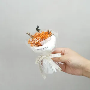 Handmade mini preserved dried flower bouquet pocket gift for teacher day decoration nice