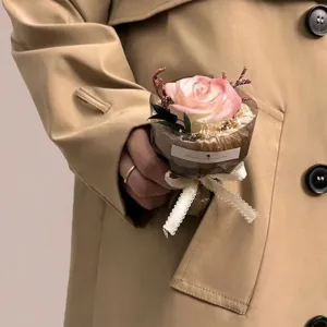 Handmade pocket preserved rose flower bouquet gift for teachers day romantic decoration detail.