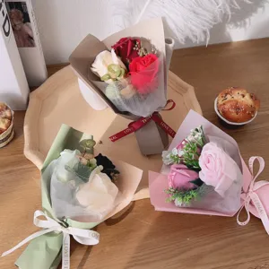 Mini soap flower bouquet artificial rose gift for teachers day and womens celebration