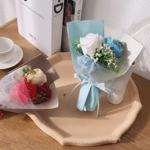 Artificial soap flower bouquet gift for teacher day mother day romantic home decor table display