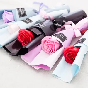 Single Rose Soap Flower Bouquet Artificial Flower Gift For Teacher Day Valentine Birthday Party