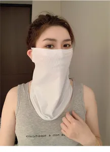 Ice silk sun protection face mask for women, full face and neck cover for outdoor driving.