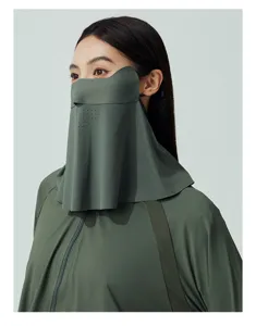 Ice silk sun protection face mask for women, full face and neck cover for cycling outdoor.
