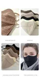 Mascarilla facial de invierno cálida con protección para oídos, antivento transpirable mujer