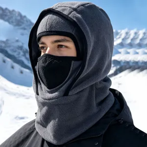 Winter Warm Balaclava Face Mask For Men Women Windproof Polar Fleece Integrated Neck Warmer Cycling Skiing Outdoor Sports Hood Hat