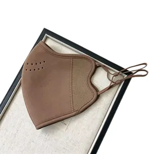 Masque chaud 3D marron respirant pour le cyclisme hivernal et protection contre le vent