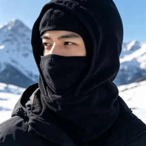 Winter fleece balaclava hood for men skiing and outdoor sports windproof protection