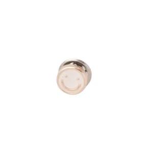 Minimalist round cream smiley face brooch pin for shirt neckline anti-exposure protection