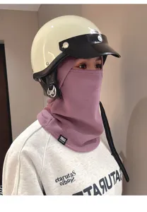 Maschera facciale termica in pile invernale e scaldacollo antivento per ciclismo all'aperto.