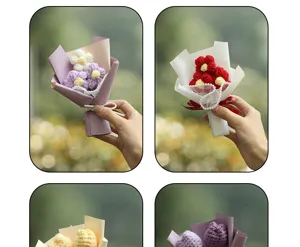 Mazzolino di fiori mini lavorato a mano a uncinetto regalo decorazione compleanno