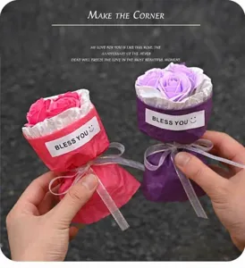 Mini soap rose flower bouquet gift box mini pocket greeting bouquet romantic birthday decor
