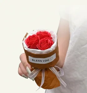 Mini soap rose bouquet artificial flower gift box romantic Valentine's Day present decor