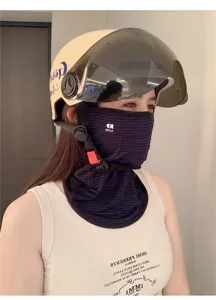 Sun protection face mask detail shot showing soft UV blocking fabric and comfortable fit.