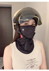 Detailed view of UV protection sun mask and helmet set, designed for outdoor activities.