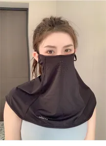 Ice silk sun protection face mask full face UV shield neck cover for outdoor summer cycling.