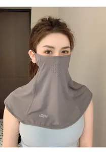 Ice silk sun protection face mask for women and men, UV blocking neck and face shield.