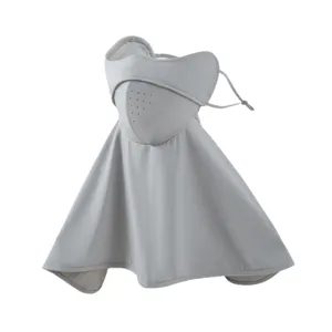 Masque de Protection Solaire Intégral en Soie Glacée pour Femmes Anti-UV Respirant Conduite d'Été Extérieur Pare-Soleil Visage
