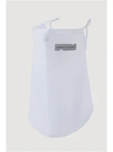 Ice silk sun protection face mask detail, breathable UV blocking white neck gaiter.