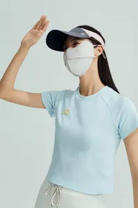 Detailed view of the breathable ice silk sun protection mask with 3D structural support
