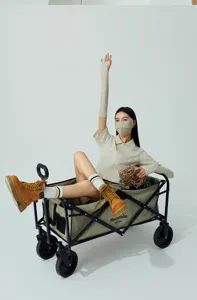 Outdoor model wearing a breathable ice-feel sun protection mask and cooling arm sleeves