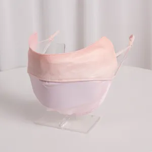 Maschera solare in seta di ghiaccio sfumata rosa per protezione UV all'aperto e sport.