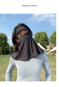 Summer full face sun protection mask with visor, UV blocking facekini for outdoor driving sports.