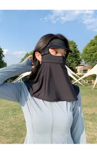 Summer full face sun protection mask with visor and neck cover breathable nylon shield.
