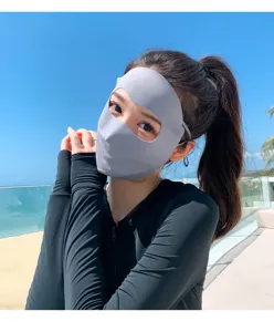 Ice silk sun protection face mask UV blocking breathable full face cover for outdoor driving