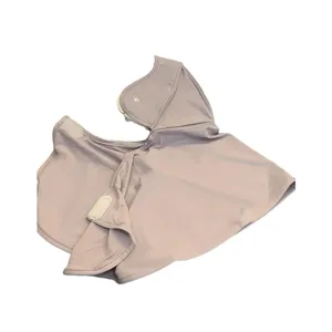 3D sun protection ice silk face mask with neck cover and snowflake logo in light mauve