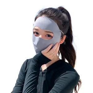 Ice silk sun protection face mask full face UV blocking breathable facekini for women