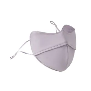 Breathable UV protection face mask crafted from cooling nylon fabric with a fishbone design